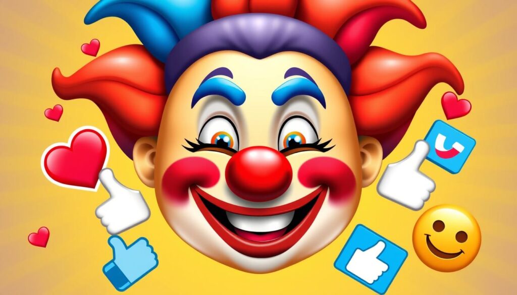 clown face emoji on social media